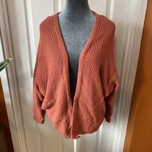 Sadie & Sage Cardigan Women’s Size Small Open Front Salmon Loose Knit